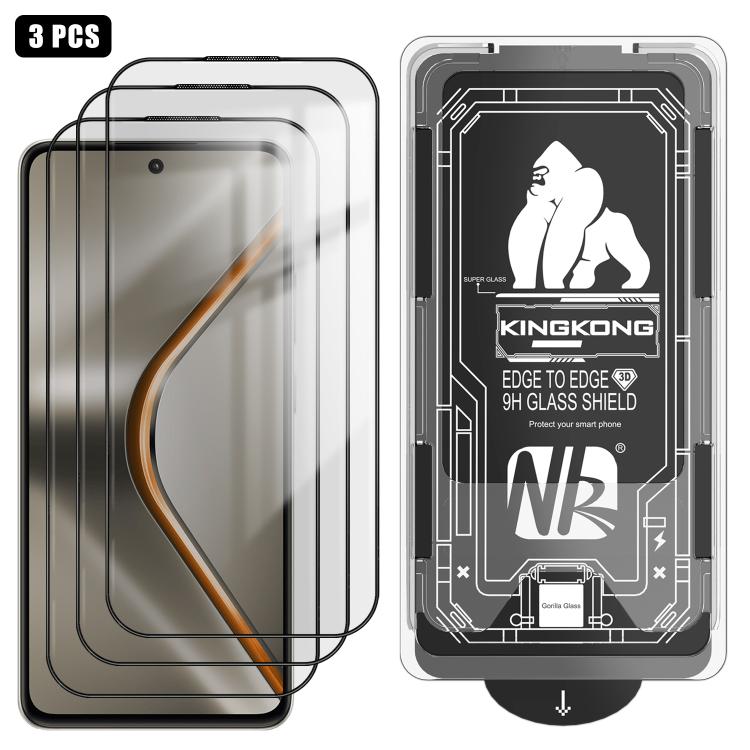 For OPPO K12s / K13 3pcs Easy Install Box Dust-Free 3D Curved Edge HD Electroplated Explosion-Proof Tempered Glass Film