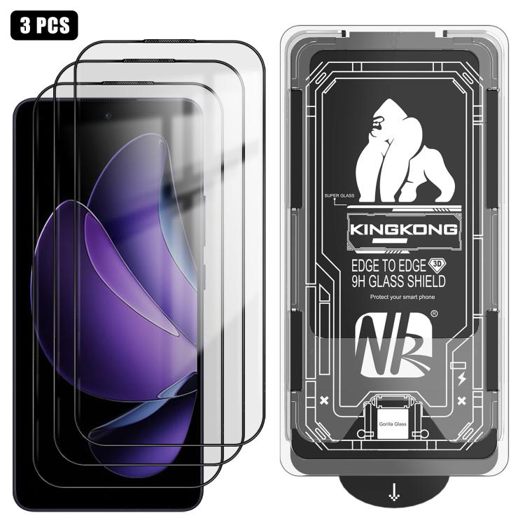 For OPPO Reno13 F 5G 3pcs Easy Install Box Dust-Free 3D Curved Edge HD Electroplated Explosion-Proof Tempered Glass Film