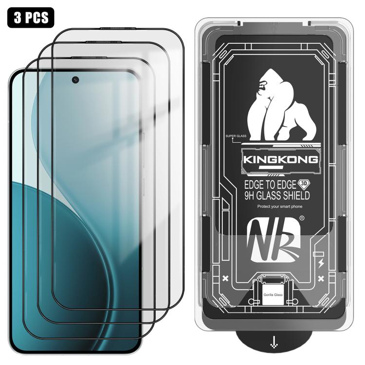 For OPPO Reno14 Global 3pcs Easy Install Box Dust-Free 3D Curved Edge HD Electroplated Explosion-Proof Tempered Glass Film