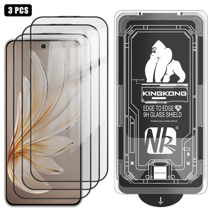 For vivo S20 3pcs Easy Install Box Dust-Free 3D Curved Edge HD Electroplated Explosion-Proof Tempered Glass Film