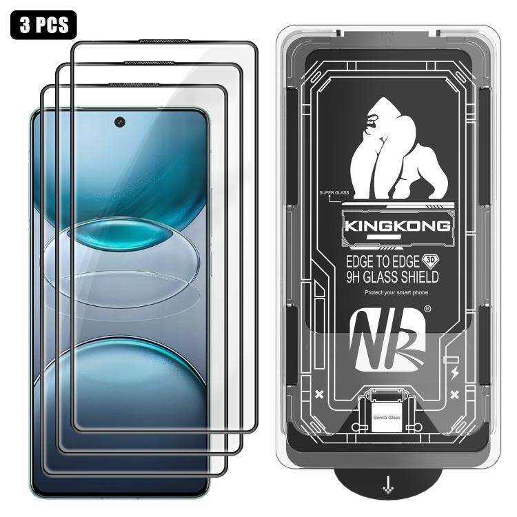 For vivo X100s 3pcs Easy Install Box Dust-Free 3D Curved Edge HD Electroplated Explosion-Proof Tempered Glass Film