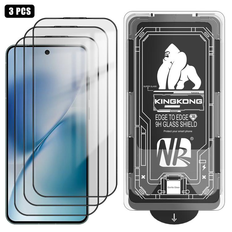 For vivo X200s 3pcs Easy Install Box Dust-Free 3D Curved Edge HD Electroplated Explosion-Proof Tempered Glass Film