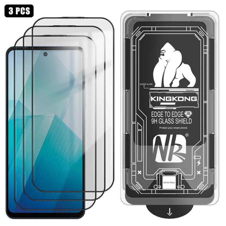 For vivo Y100T 3pcs Easy Install Box Dust-Free 3D Curved Edge HD Electroplated Explosion-Proof Tempered Glass Film