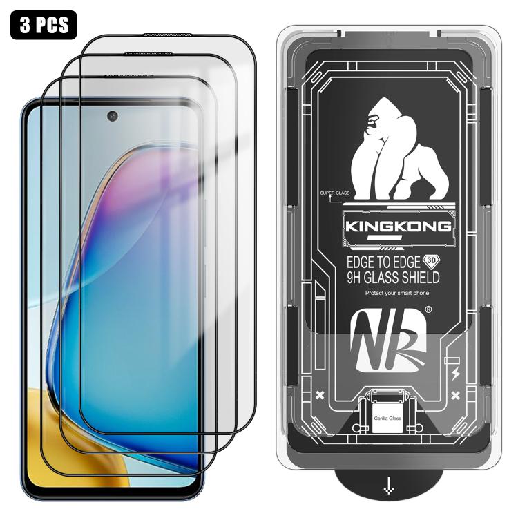 For vivo Y200i 3pcs Easy Install Box Dust-Free 3D Curved Edge HD Electroplated Explosion-Proof Tempered Glass Film