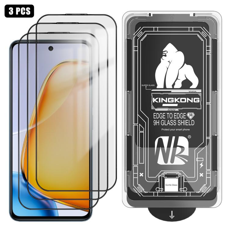 For vivo Y200t 3pcs Easy Install Box Dust-Free 3D Curved Edge HD Electroplated Explosion-Proof Tempered Glass Film