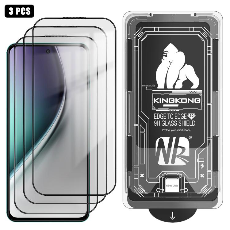For vivo Y300 5G 3pcs Easy Install Box Dust-Free 3D Curved Edge HD Electroplated Explosion-Proof Tempered Glass Film