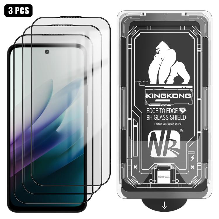 For Redmi 15 5G Global / 15 4G SEA 169.5mm 3pcs Easy Install Box Dust-Free 3D Curved Edge HD Electroplated Explosion-Proof Tempered Glass Film