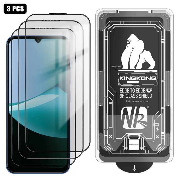 For Redmi 15C 5G / 4G Global 171mm 3pcs Easy Install Box Dust-Free 3D Curved Edge HD Electroplated Explosion-Proof Tempered Glass Film