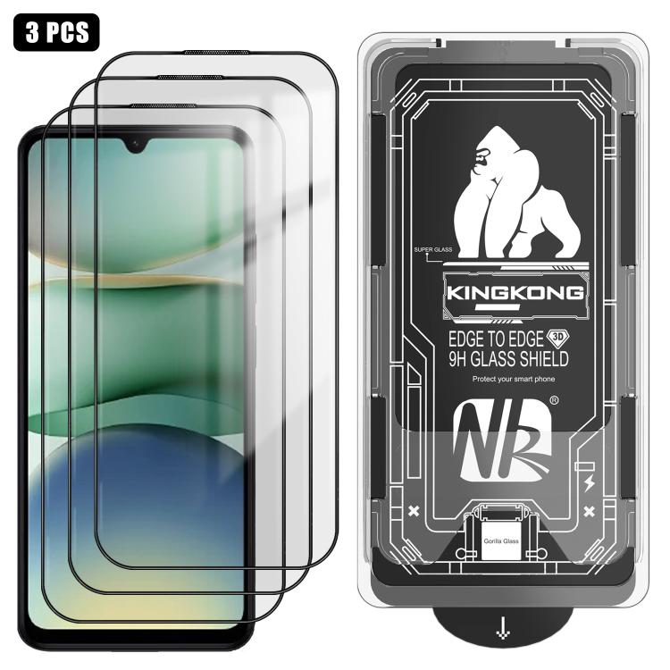 For Redmi A5 4G 173.3mm 3pcs Easy Install Box Dust-Free 3D Curved Edge HD Electroplated Explosion-Proof Tempered Glass Film