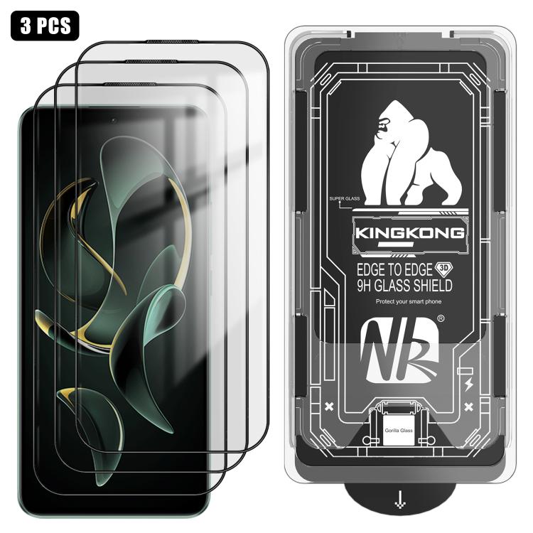 For Redmi K60 Ultra 3pcs Easy Install Box Dust-Free 3D Curved Edge HD Electroplated Explosion-Proof Tempered Glass Film