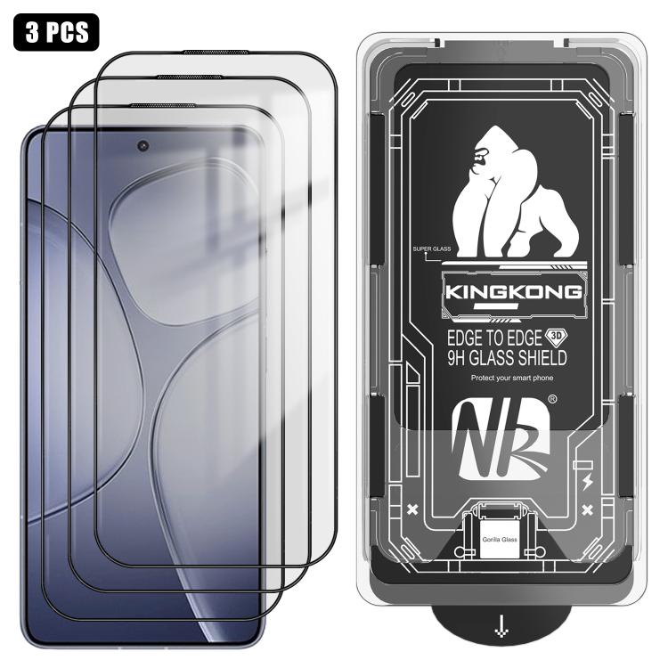 For Redmi K70 Ultra 3pcs Easy Install Box Dust-Free 3D Curved Edge HD Electroplated Explosion-Proof Tempered Glass Film