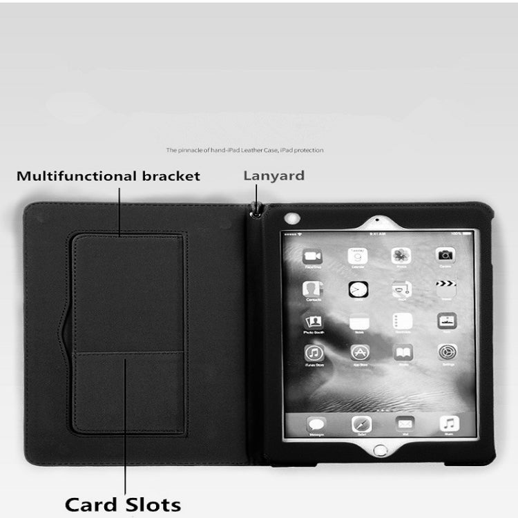 Business Style Horizontal Flip Leather Case for iPad 9.7 (2018) / (2017) / Air 1 / Air 2 / iPad Pro 9.7 inch, Can Be Disassembled and Separated for Use, with Wallet & Card Slot & Holder & Lanyard