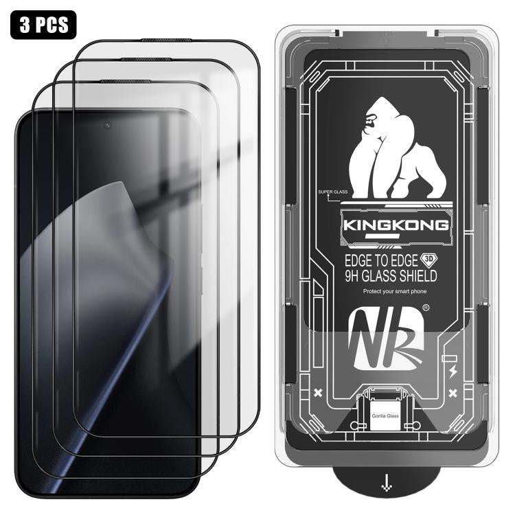 For Xiaomi 15T Pro 3pcs Easy Install Box Dust-Free 3D Curved Edge HD Electroplated Explosion-Proof Tempered Glass Film