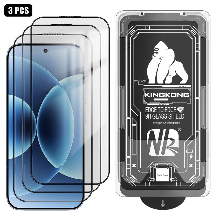 For Xiaomi 17 3pcs Easy Install Box Dust-Free 3D Curved Edge HD Electroplated Explosion-Proof Tempered Glass Film