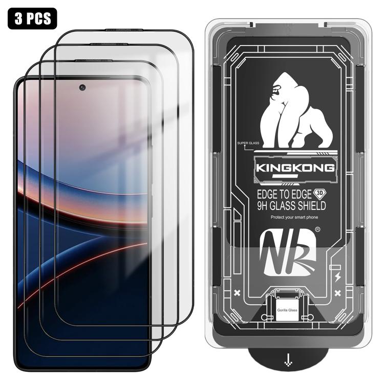 For Xiaomi Poco F7 Ultra 3pcs Easy Install Box Dust-Free 3D Curved Edge HD Electroplated Explosion-Proof Tempered Glass Film