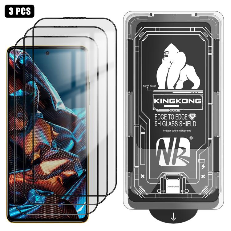 For Xiaomi Poco X5 Pro 3pcs Easy Install Box Dust-Free 3D Curved Edge HD Electroplated Explosion-Proof Tempered Glass Film
