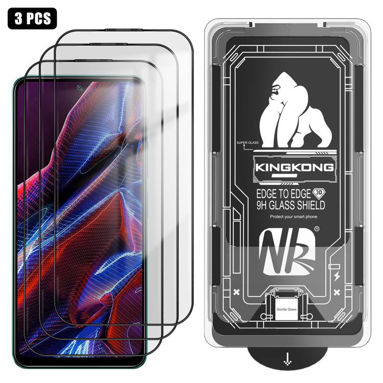 For Xiaomi Poco X5 3pcs Easy Install Box Dust-Free 3D Curved Edge HD Electroplated Explosion-Proof Tempered Glass Film