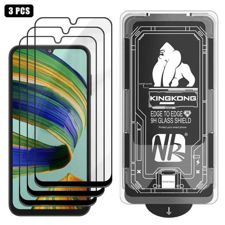 For Samsung Galaxy F15 5G 3pcs Easy Install Box Dust-Free 3D Curved Edge HD Electroplated Explosion-Proof Tempered Glass Film