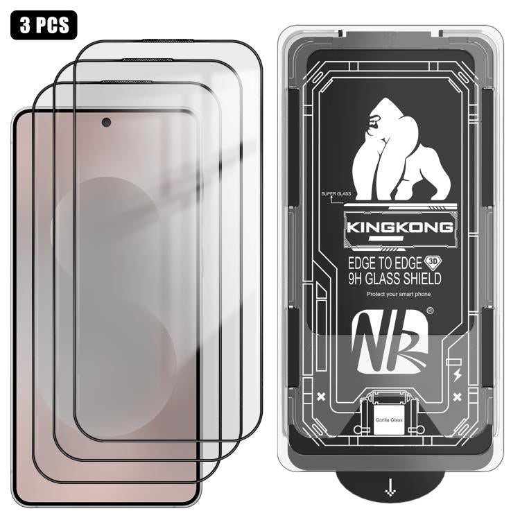 For Samsung Galaxy S26 5G 3pcs Easy Install Box Dust-Free 3D Curved Edge HD Electroplated Explosion-Proof Tempered Glass Film