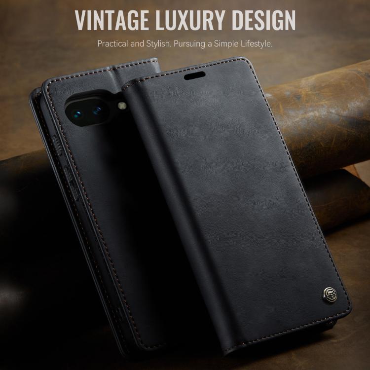 For Google Pixel 10a CaseMe 033 Calf Leather Lining Microfibre RFID Blocking Phone Case