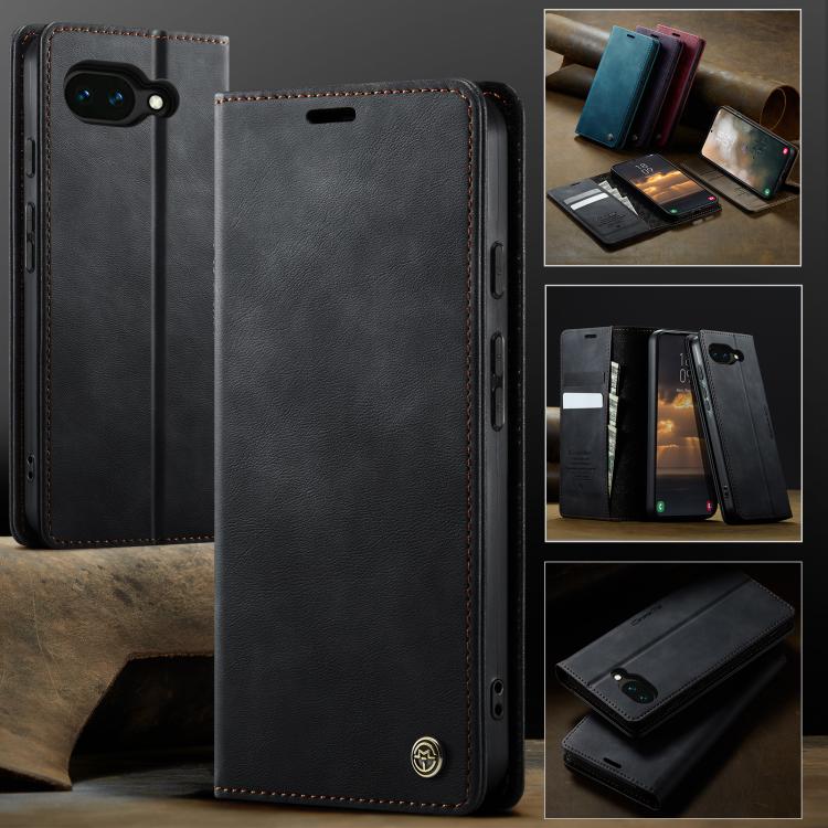 For Google Pixel 10a CaseMe 033 Calf Leather Lining Microfibre RFID Blocking Phone Case