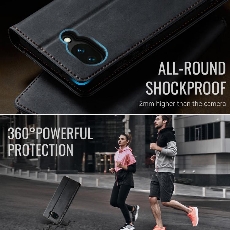 For Google Pixel 10a CaseMe 033 Calf Leather Lining Microfibre RFID Blocking Phone Case