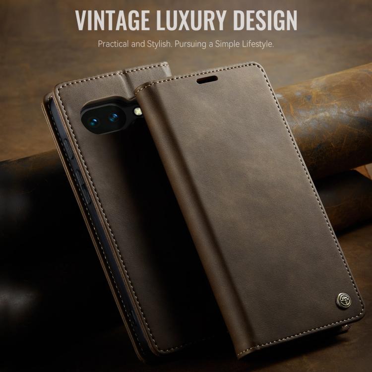 For Google Pixel 10a CaseMe 033 Calf Leather Lining Microfibre RFID Blocking Phone Case