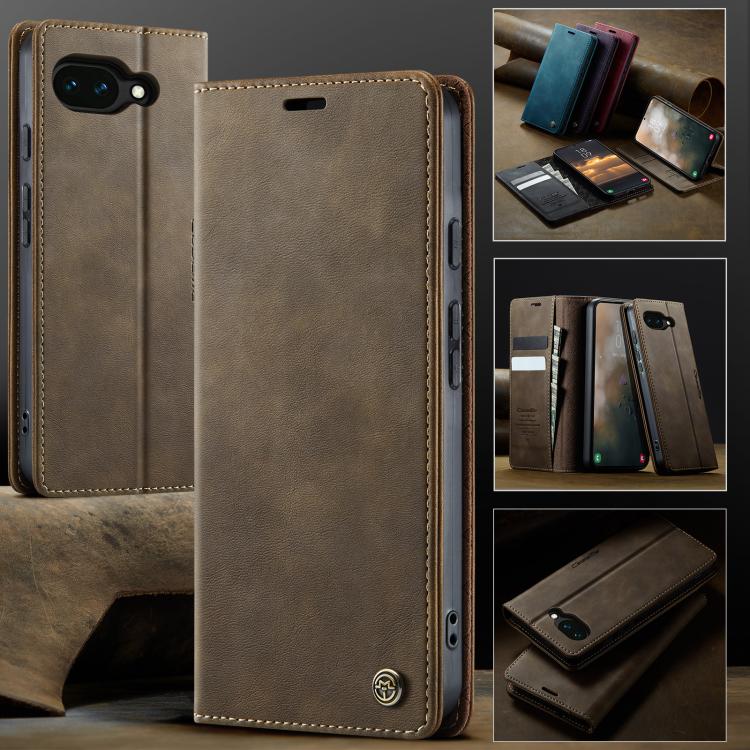 For Google Pixel 10a CaseMe 033 Calf Leather Lining Microfibre RFID Blocking Phone Case