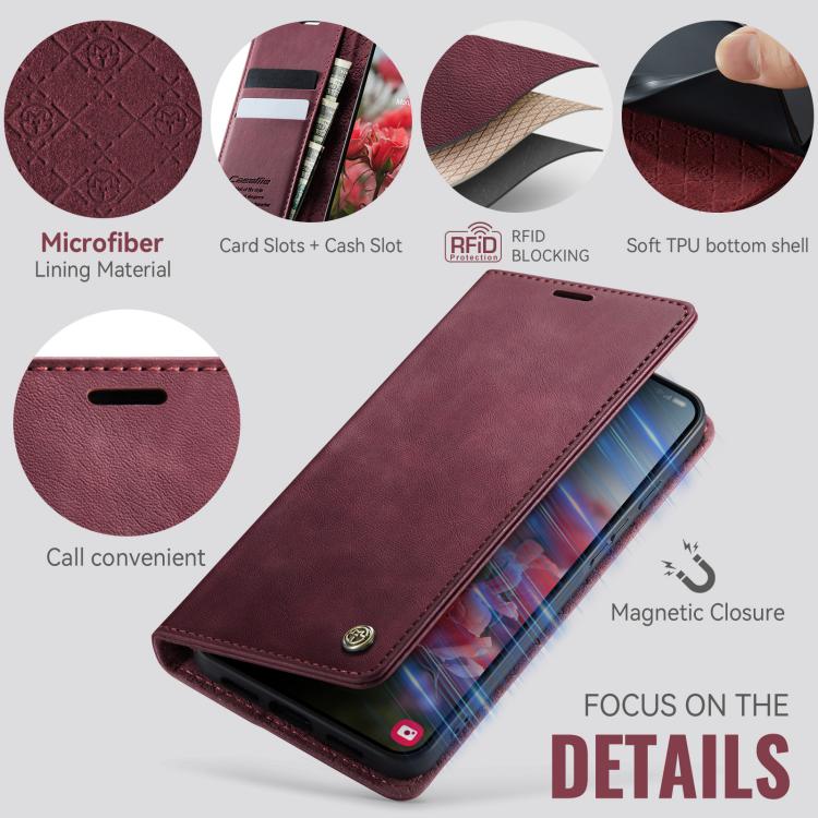 For Google Pixel 10a CaseMe 033 Calf Leather Lining Microfibre RFID Blocking Phone Case