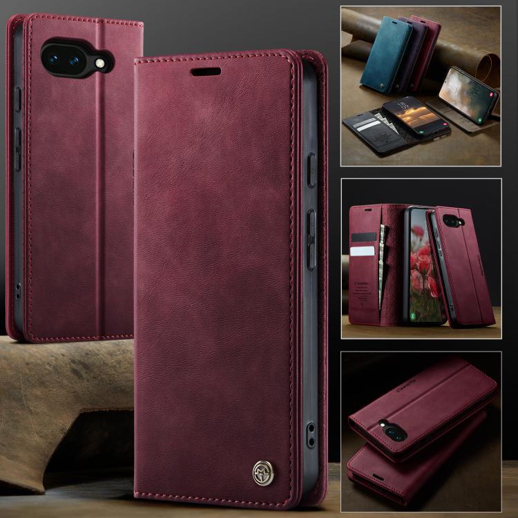 For Google Pixel 10a CaseMe 033 Calf Leather Lining Microfibre RFID Blocking Phone Case