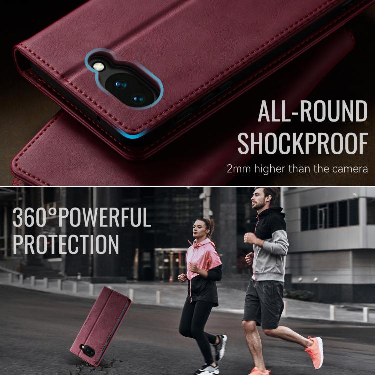 For Google Pixel 10a CaseMe 033 Calf Leather Lining Microfibre RFID Blocking Phone Case