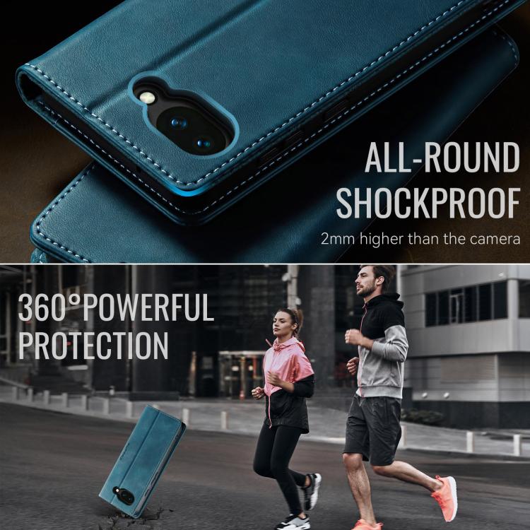 For Google Pixel 10a CaseMe 033 Calf Leather Lining Microfibre RFID Blocking Phone Case