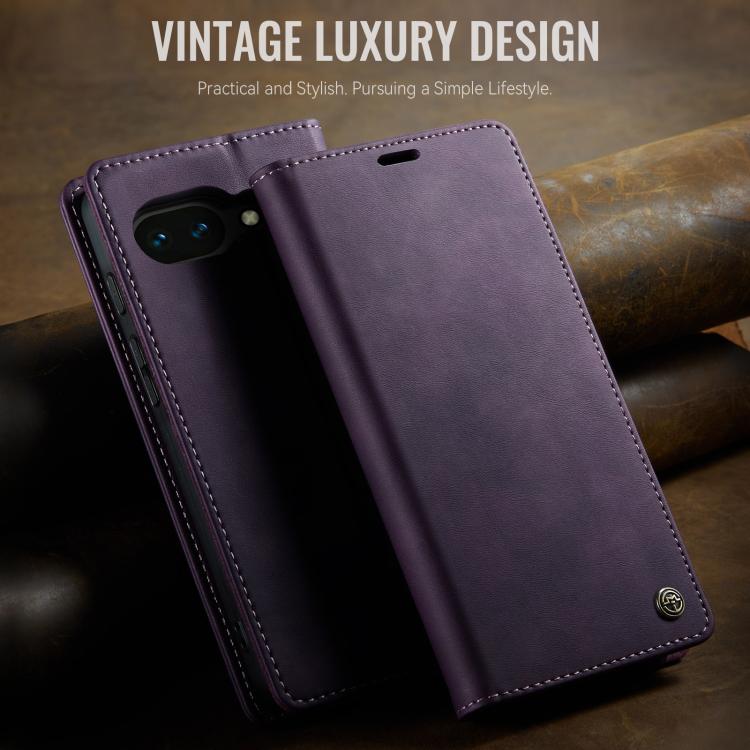 For Google Pixel 10a CaseMe 033 Calf Leather Lining Microfibre RFID Blocking Phone Case