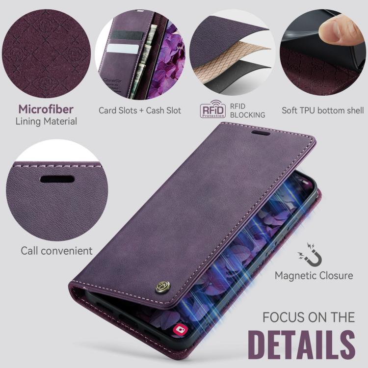 For Google Pixel 10a CaseMe 033 Calf Leather Lining Microfibre RFID Blocking Phone Case