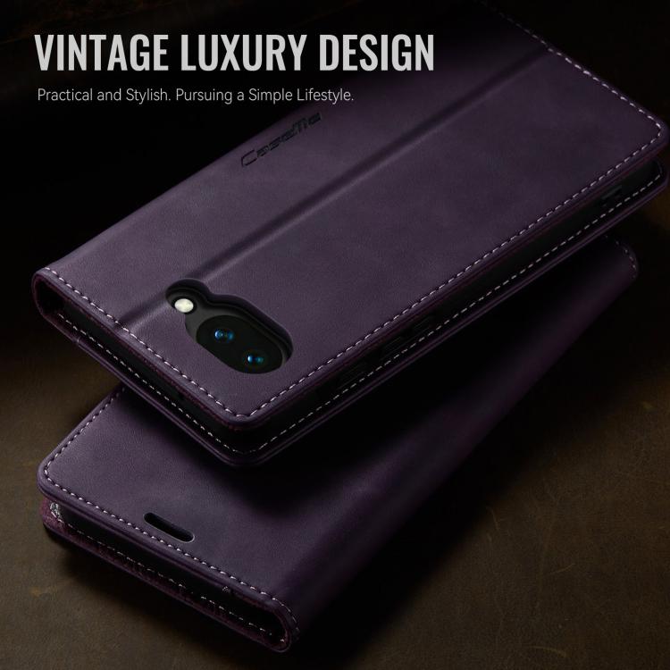For Google Pixel 10a CaseMe 033 Calf Leather Lining Microfibre RFID Blocking Phone Case