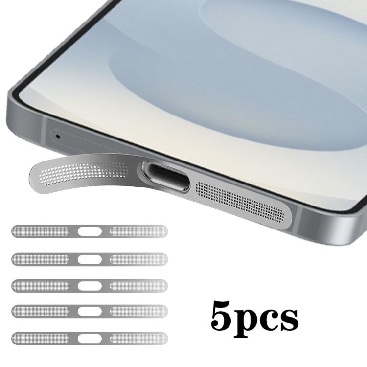 For Samsung Galaxy S25 5G 5pcs High-Density Metallic Integrated Speaker Dust Cover