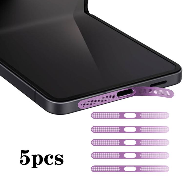 For Samsung Galaxy Z Flip7 5G 5pcs High-Density Metallic Integrated Speaker Dust Cover