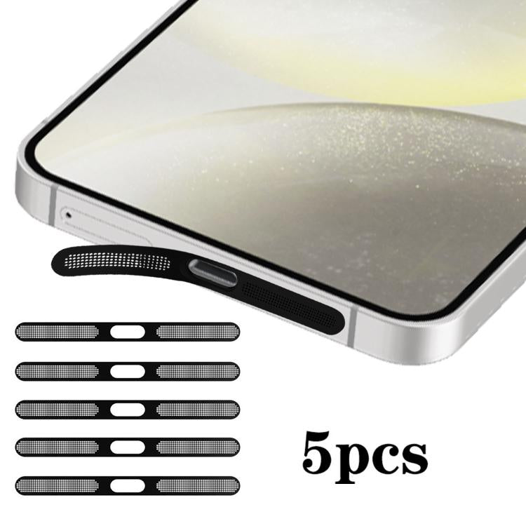 For Samsung Galaxy S24 5G 5pcs High-Density Metallic Integrated Speaker Dust Cover