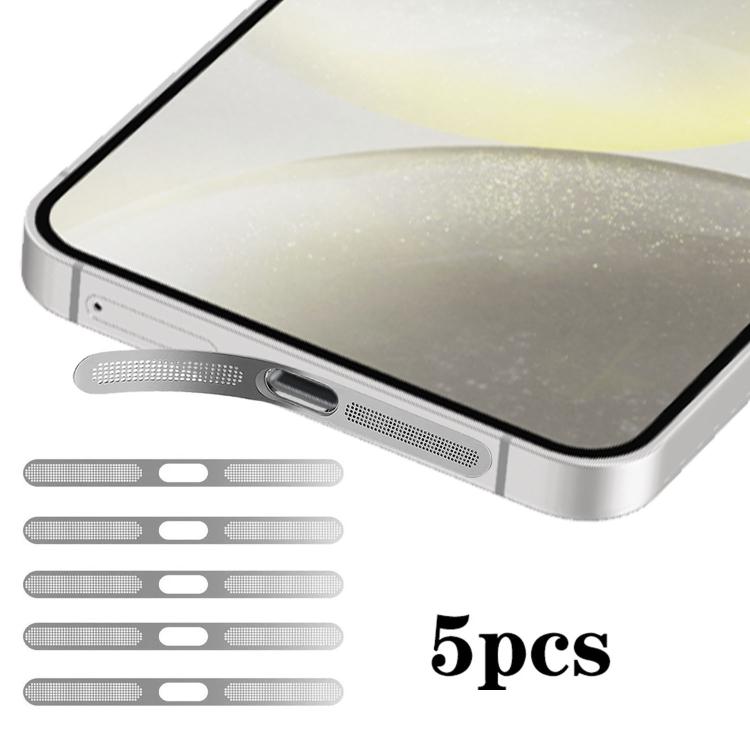 For Samsung Galaxy S24 5G 5pcs High-Density Metallic Integrated Speaker Dust Cover