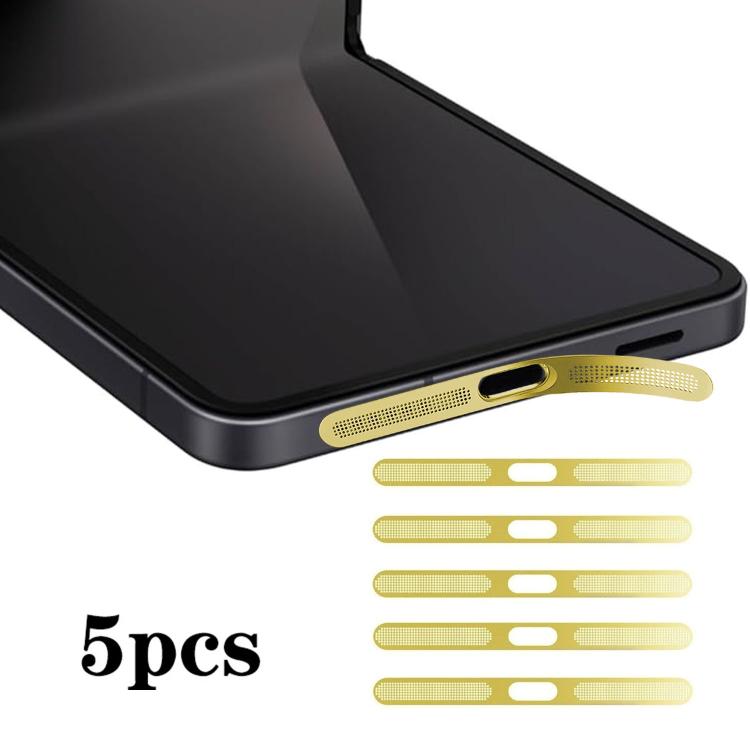 For Samsung Galaxy Z Flip6 5G 5pcs High-Density Metallic Integrated Speaker Dust Cover