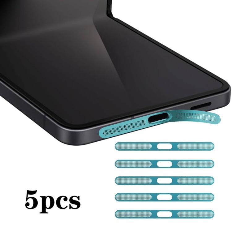 For Samsung Galaxy Z Flip6 5G 5pcs High-Density Metallic Integrated Speaker Dust Cover