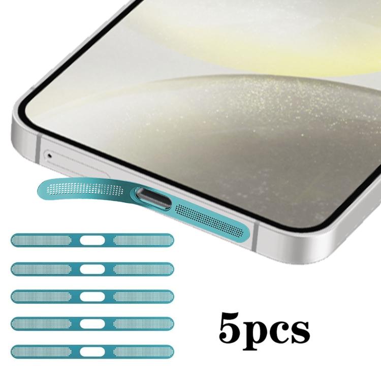 For Samsung Galaxy S24 5G 5pcs High-Density Metallic Integrated Speaker Dust Cover