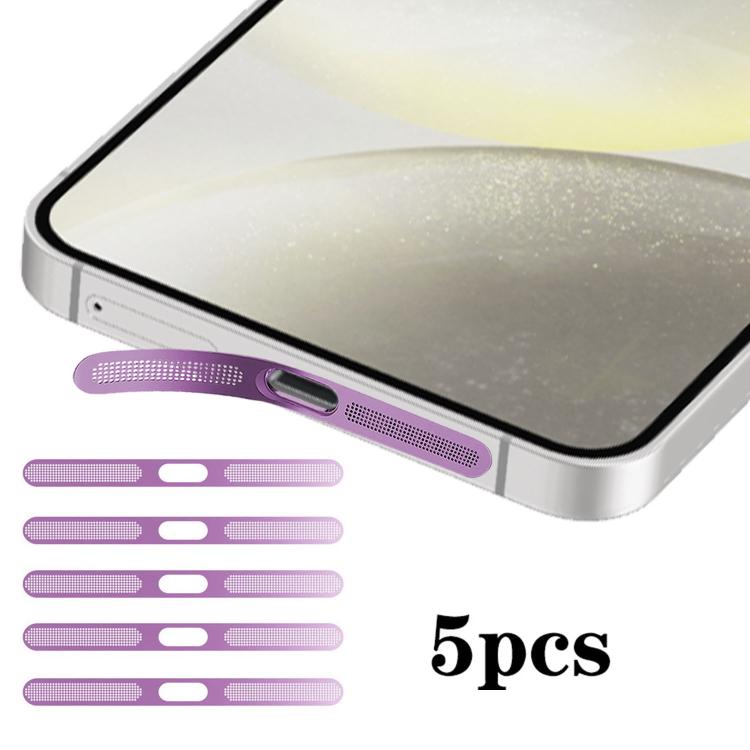 For Samsung Galaxy S24 5G 5pcs High-Density Metallic Integrated Speaker Dust Cover
