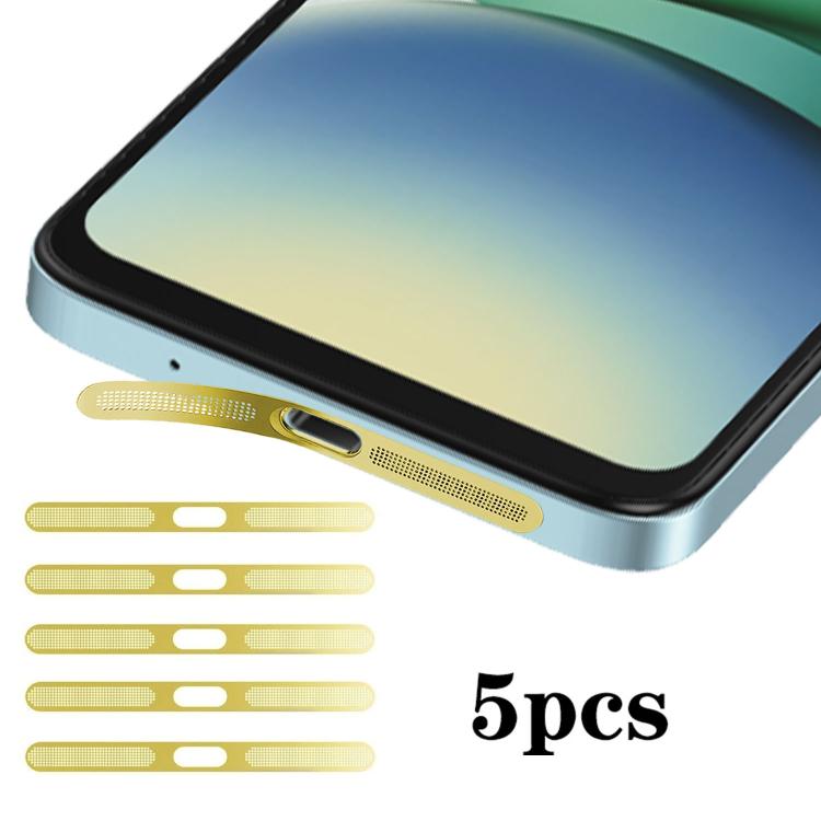 For Redmi 15C 5pcs High-Density Metallic Integrated Speaker Dust Cover