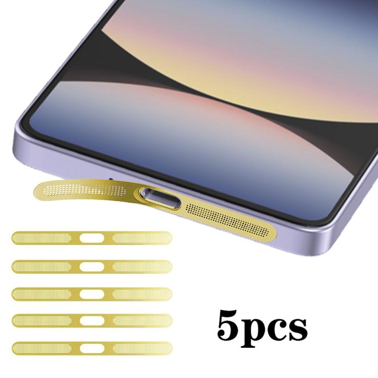 For Redmi Note14 Pro 5pcs High-Density Metallic Integrated Speaker Dust Cover