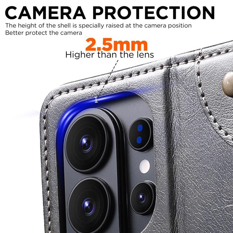 For Samsug Galaxy S25 Ultra 5G Suteni Baroque Calf Texture Buckle Wallet Leather Phone Case