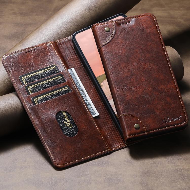 For Samsug Galaxy S26 5G Suteni Baroque Calf Texture Buckle Wallet Leather Phone Case