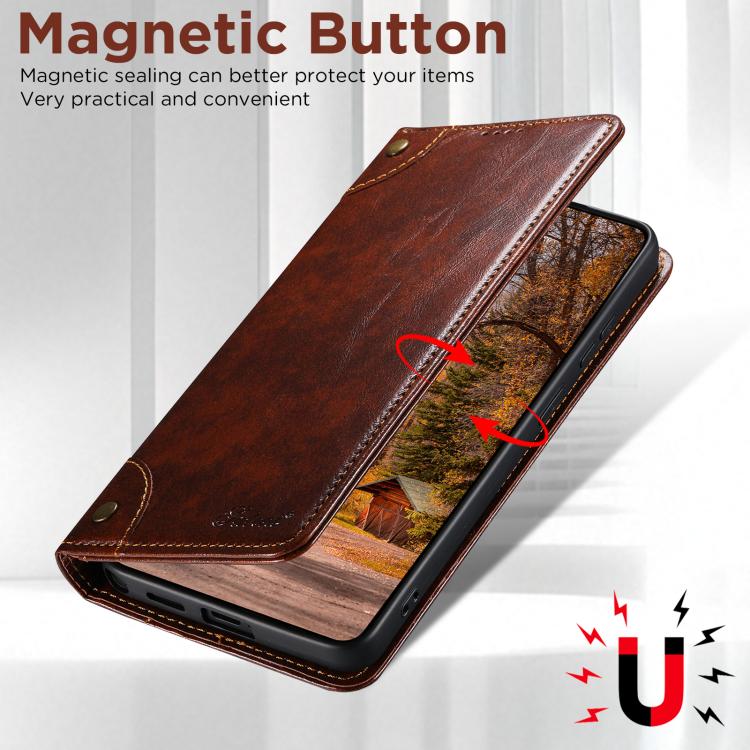 For Samsung Galaxy S26+ 5G Suteni Baroque Calf Texture Buckle Wallet Leather Phone Case