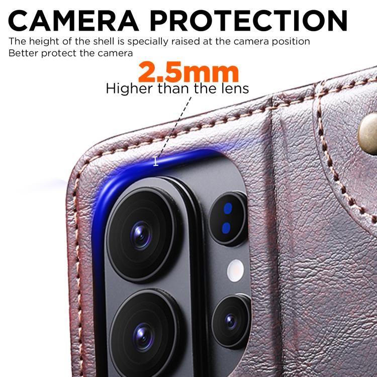 For Samsug Galaxy S26 Ultra 5G Suteni Baroque Calf Texture Buckle Wallet Leather Phone Case
