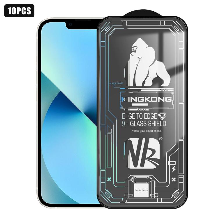 For iPhone 13 10pcs 3D Large Arc Edge Electroplated Explosion-Proof Scratch-Resistant Full-Screen HD Tempered Glass Film